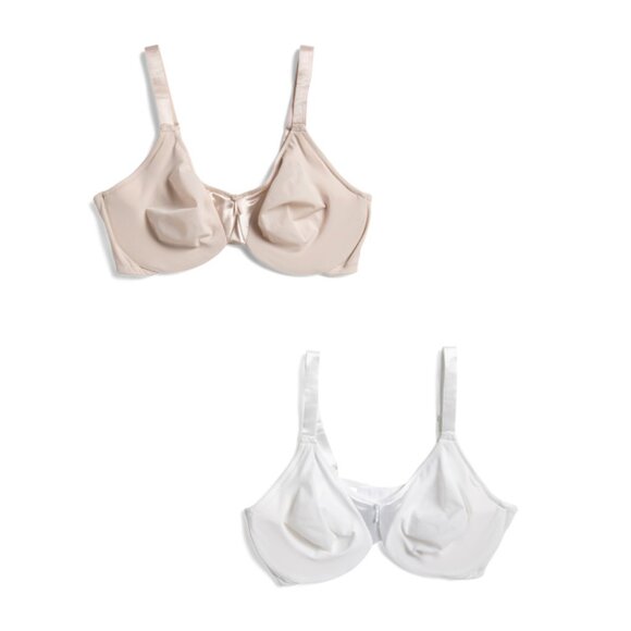 OLGA White/nude 2pk Signature Support Unlined Underwire Bras - Picture 1 of 2